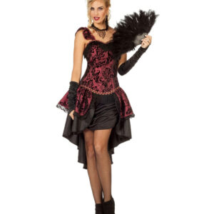 Burlesque Kostümkleid Bordeaux für Fasching 40