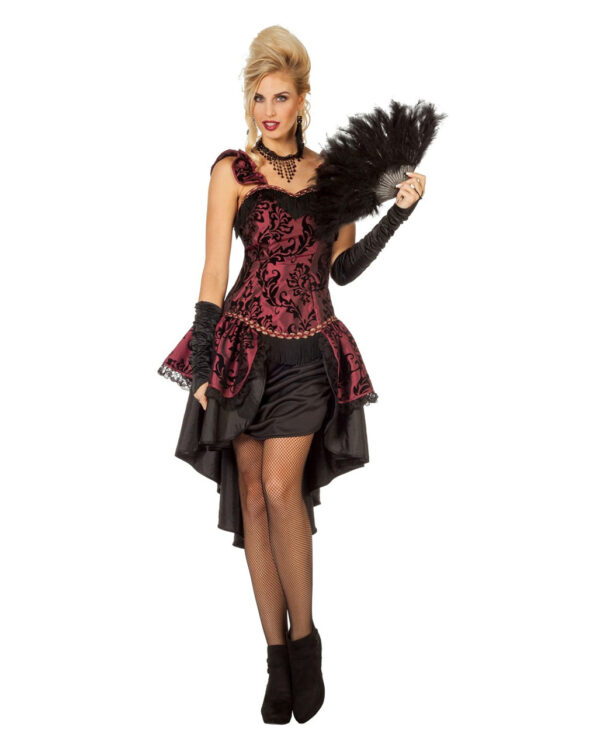 Burlesque Kostümkleid Bordeaux für Fasching 40