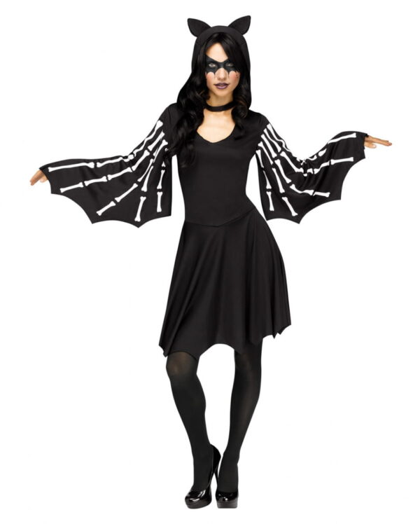 Skelett Fledermaus Kostüm-Kleid für Halloween SM