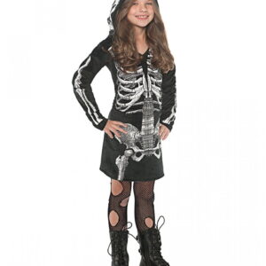 Skelett Minikleid für Mädchen für Halloween & Fasching M