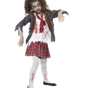 Zombie Schulmädchen Kostüm für Halloween & Fasching L