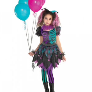 Crazy Harlequin Mädchenkostüm für Halloween? M 6-8 Jahre