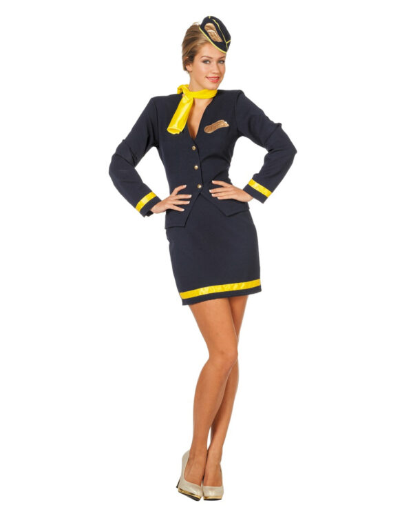 4-tlg. Stewardess Kostüm für Damen kaufen 46