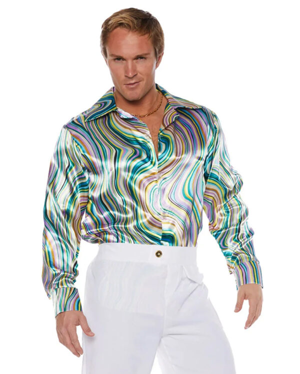 70er Jahre Disco Hemd mit Swirls online shoppen ✔ XXL