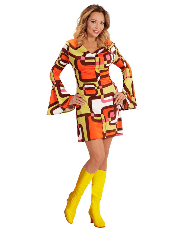 Groovy 70´s Kleid Tubes für 70er Jahre Fete XL