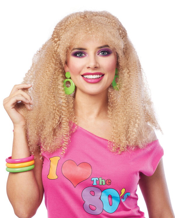 80s Crimped Perücke Blond  Bad Taste Kostümzubehör