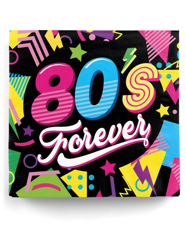 80's Forever Servietten 12 St. für Mottopartys