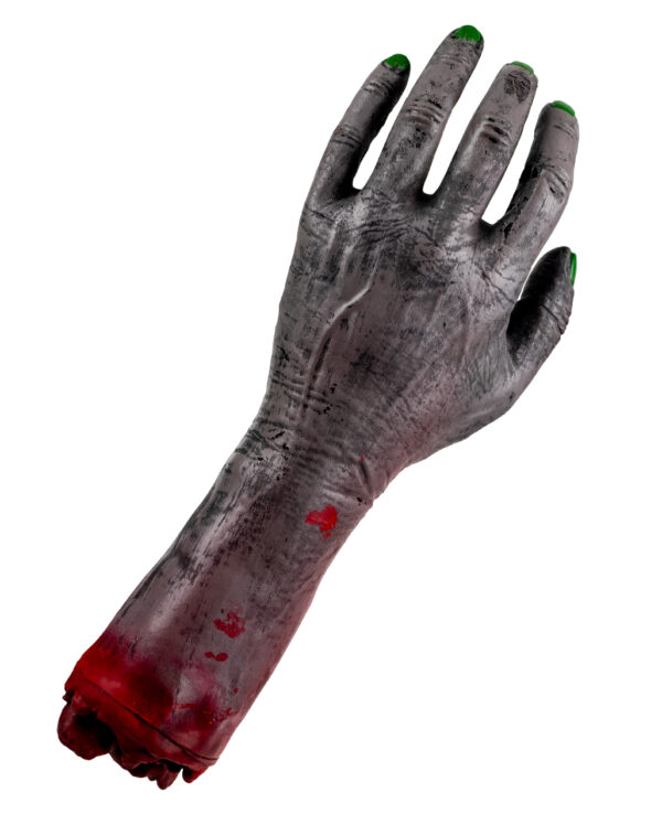 Abgehackte Zombie Hand als Halloween Dekoration