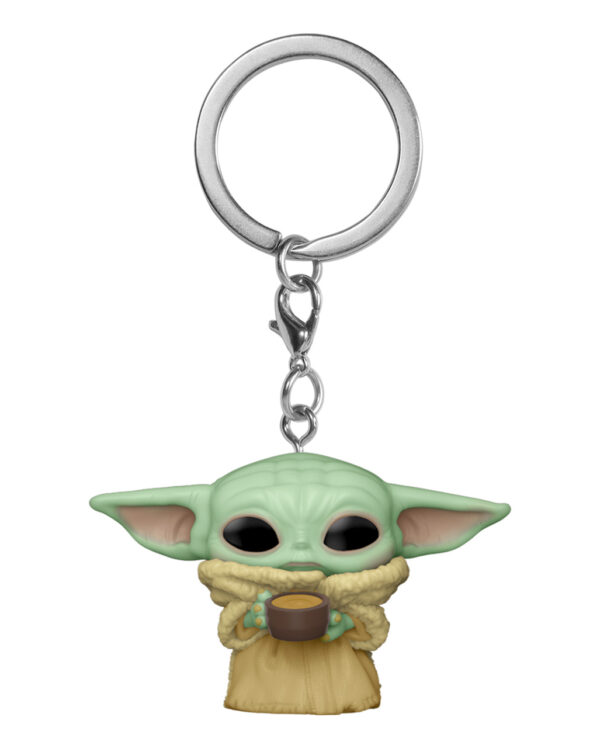 Baby Yoda the Child mit Tasse Schlüsselanhänger Funko Pocket POP!