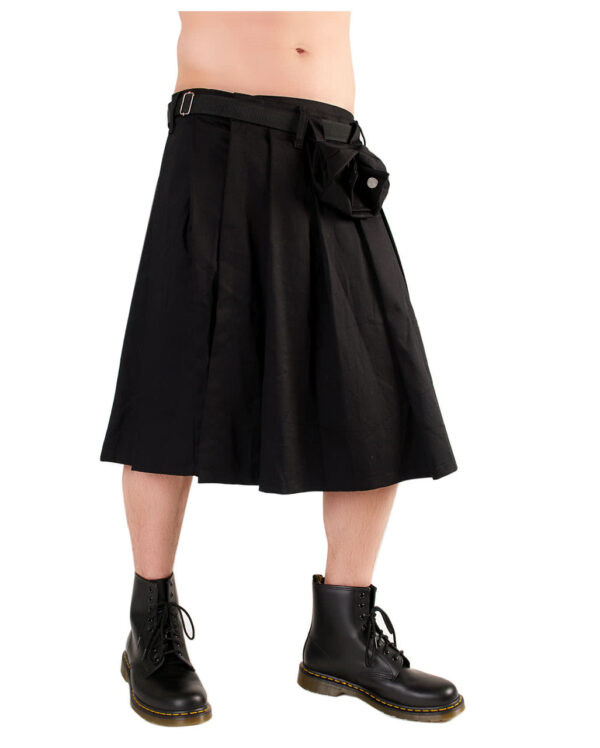 Kurzer Kilt Black Pistol schwarz  Herrenrock S