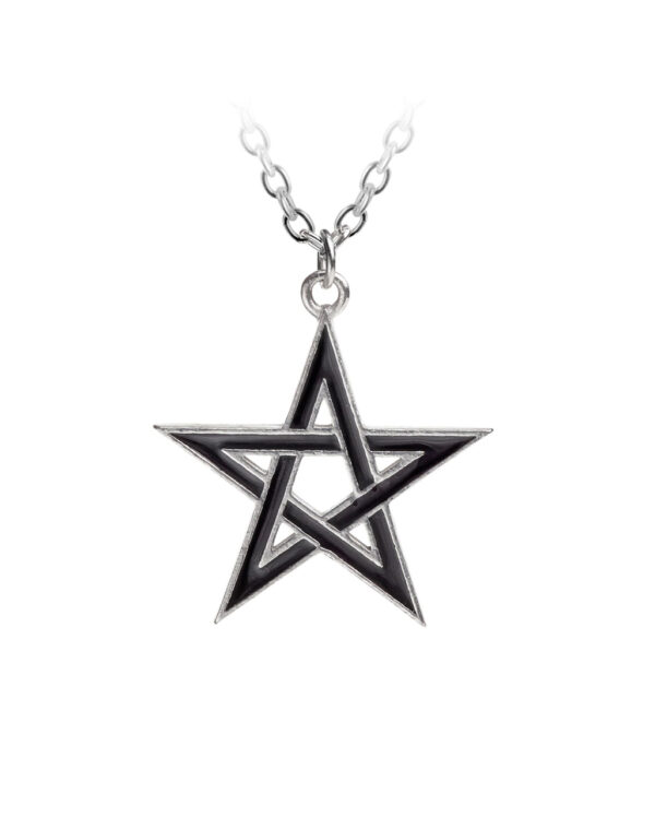 Black Star Pentagramm Anhänger mit Kette kaufen