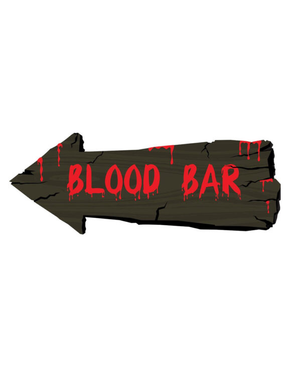 Blood Bar Halloween Schild als Partydeko