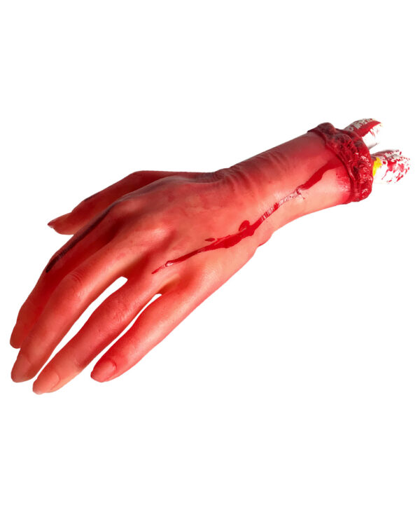 Blutige Hand mit Knochenstumpf  Horror-Hand als Halloween-Deko