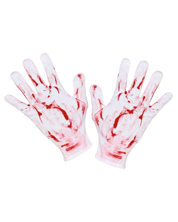 Blutige Handschuhe als Kostümzubehör für Halloween