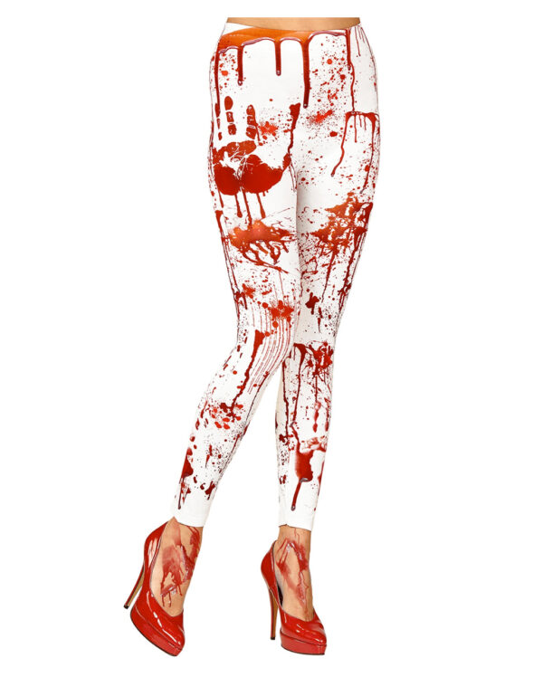 Blutige Horror Leggins  Halloween Leggins mit Blutspritzern L/XL