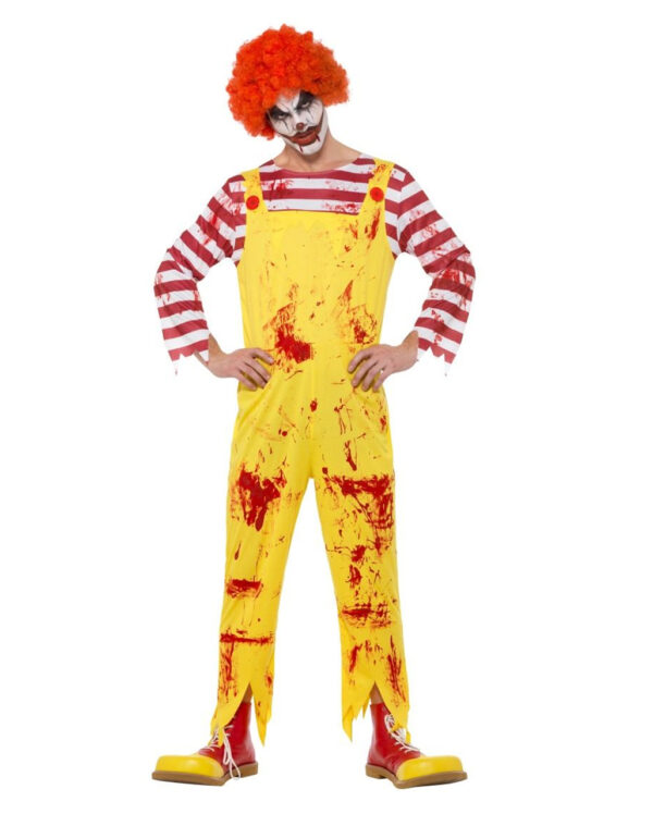 Blutiger Killer Clown Kostüm für Halloween XL