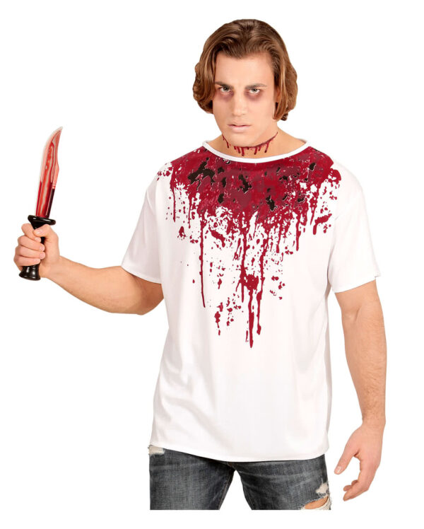 Blutverschmiertes T-Shirt für Halloween & Horror Partys XL