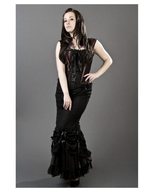 Burleska Spitzenrock schwarz   Viktorianischer Rock  Gothic Rock S/M