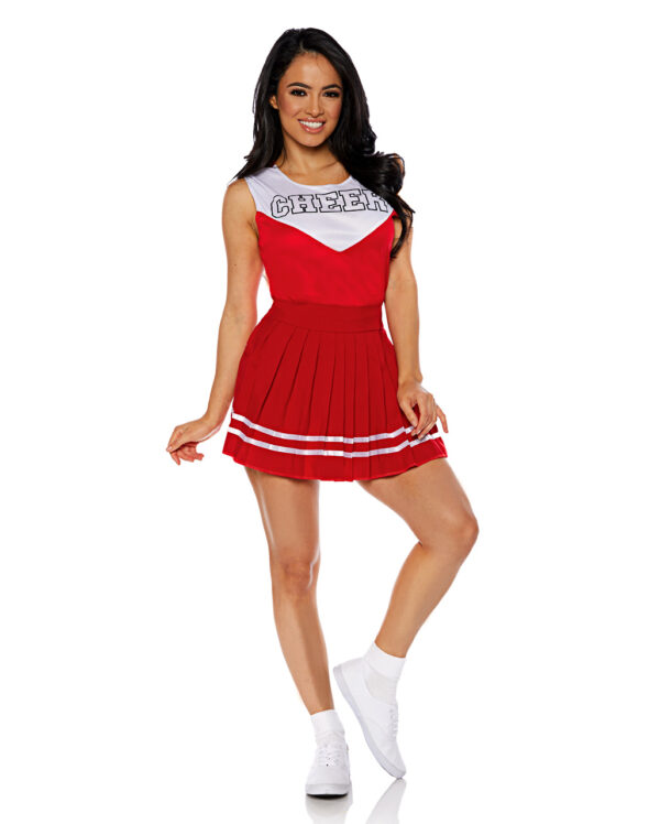 Cheerleader Damenkostüm rot für Mottoparties! XL