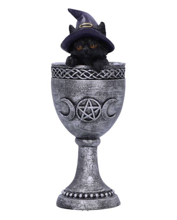 Coven Cup Hexenkatze mit Silber Kelch 15,7cm ★