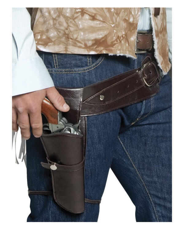 Cowboy Holster mit Gürtel als Western Kostümzubehör