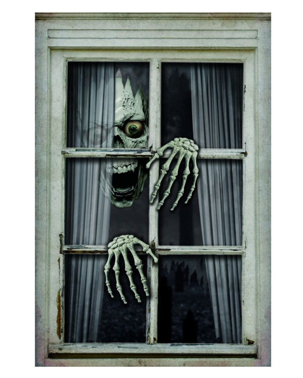 Creepy Totenschädel Halloween Fensterdeko  JETZT ordern