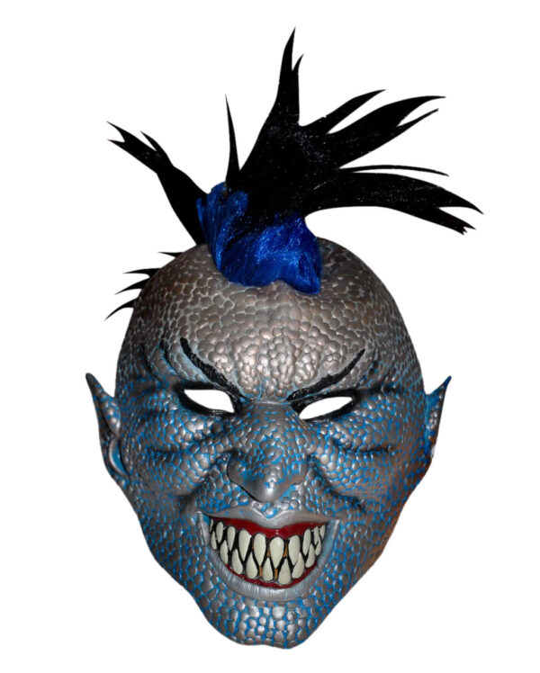 Dämon Punk Halloween Maske  Horrormaske mit Mohawk