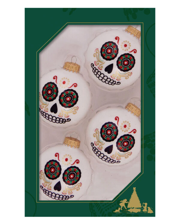 Day of the Dead Halloween Weihnachtskugeln Ø6,5cm 4 Stück ★