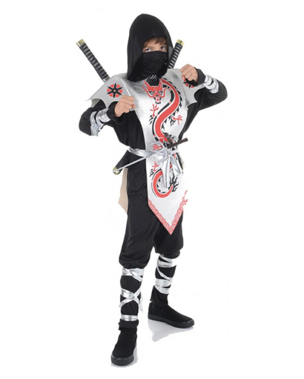 Deluxe Ninja Kinder Kostüm für Halloween & Karneval L (10-12 Jahre)