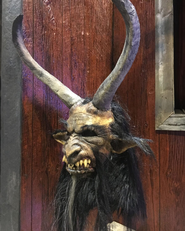 Deranged Krampus Maske mit Hörner  Gruselmaske