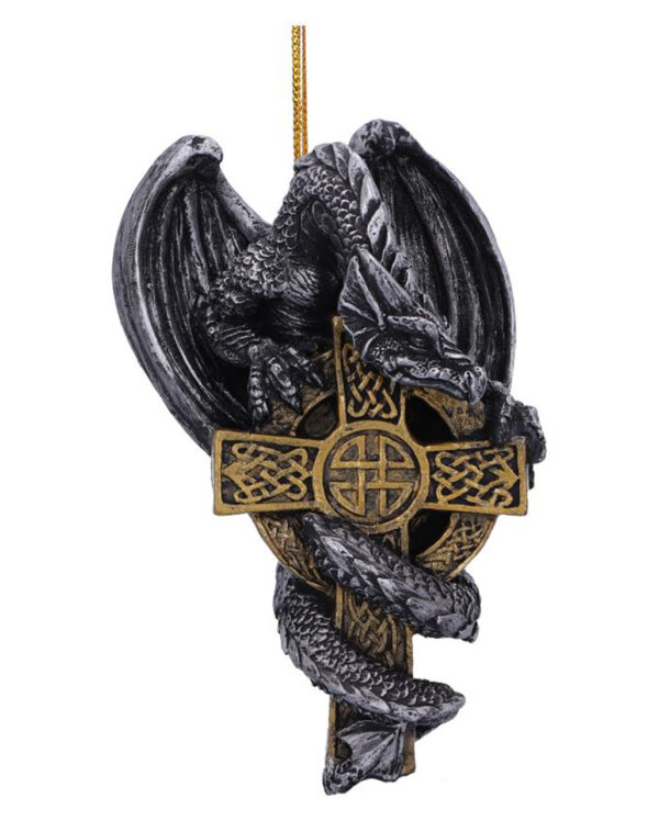 Drache mit Keltenkreuz Weihnachtsschmuck 11cm ★