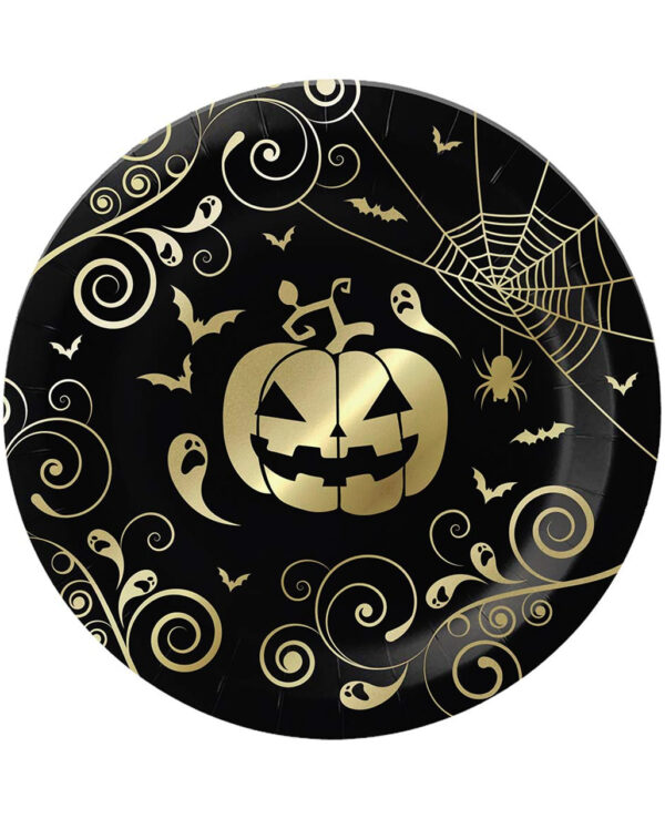 Elegante Halloween Kürbis Pappteller 6 St. ordern ★