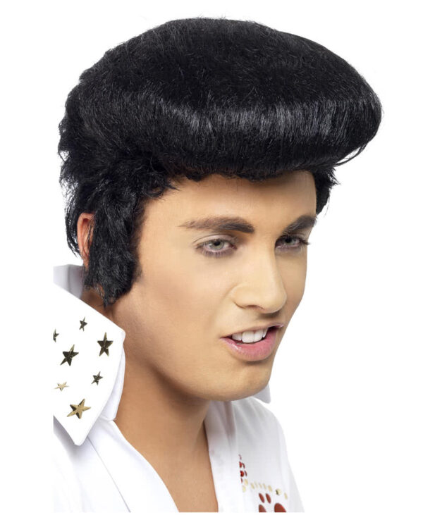 Elvis Perücke mit Koteletten Original als Kostümzubehör