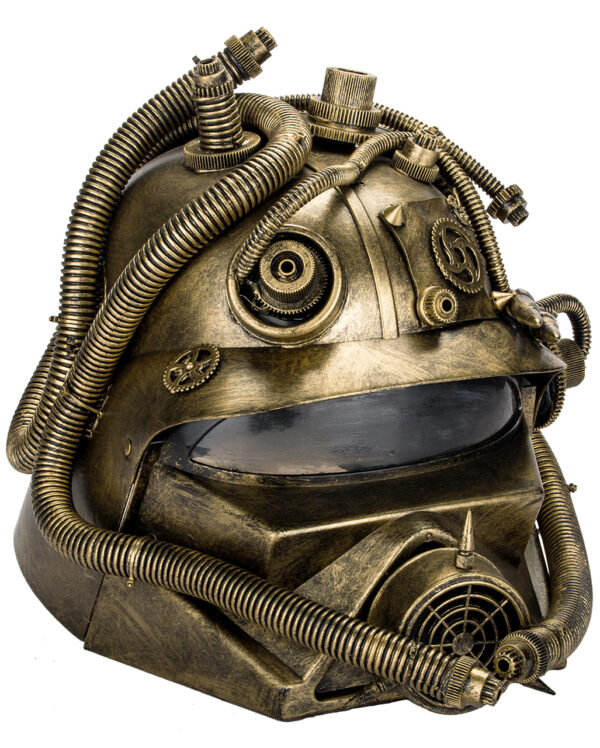 Firefighter Steampunk Gashelm mit Visier & Schläuchen