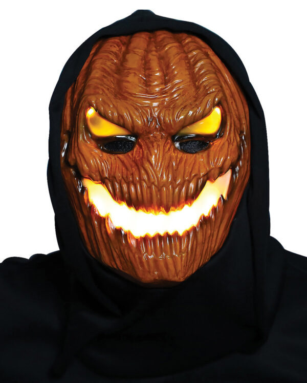 Flammen Kürbis LED Maske für Halloween