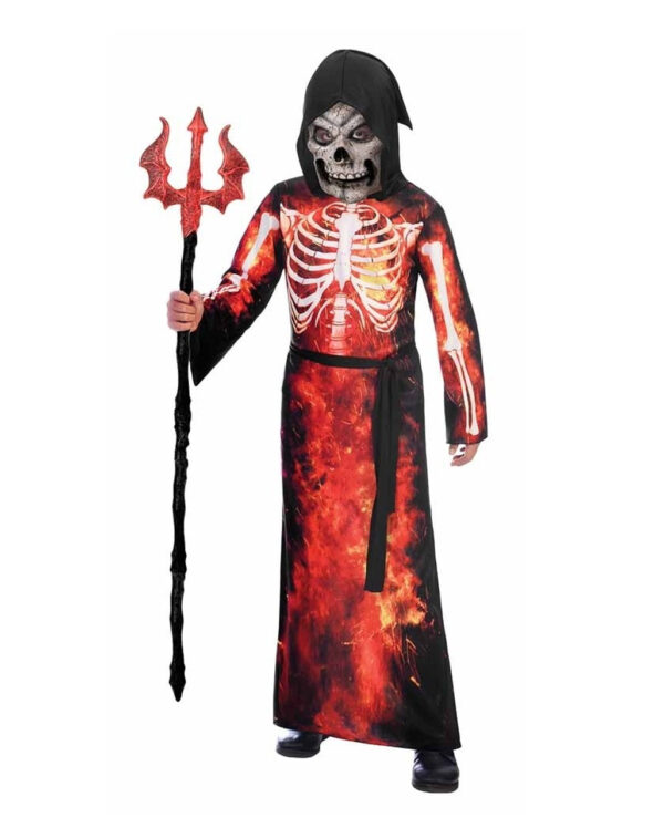 Flammen Reaper Kinderkostüm  Halloween Verkleidung XL / 10-12 Jahre