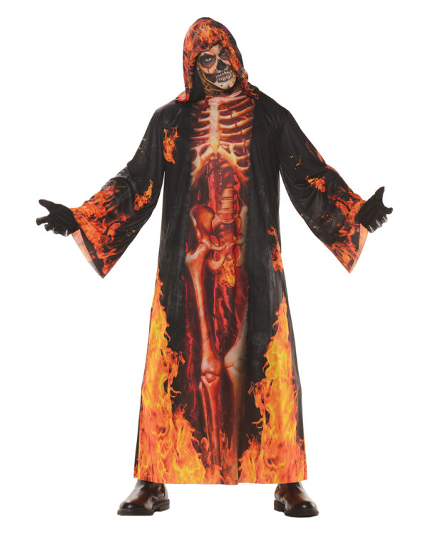 Flammen Skelett Robe für Halloween