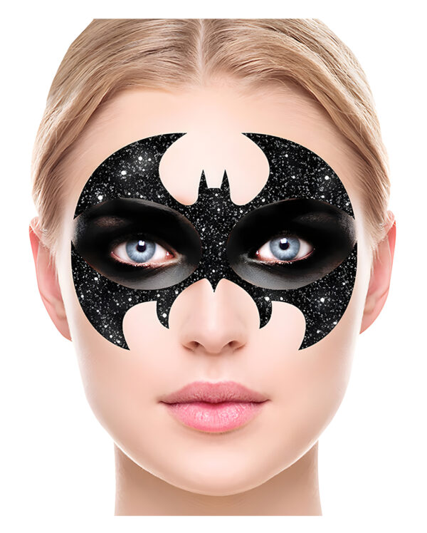 Fledermaus Glitter Gesichts-Aufkleber  Halloween Make-Up