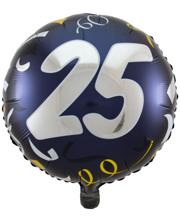 Folienballon 25 schwarz-gold 45cm  Partydeko