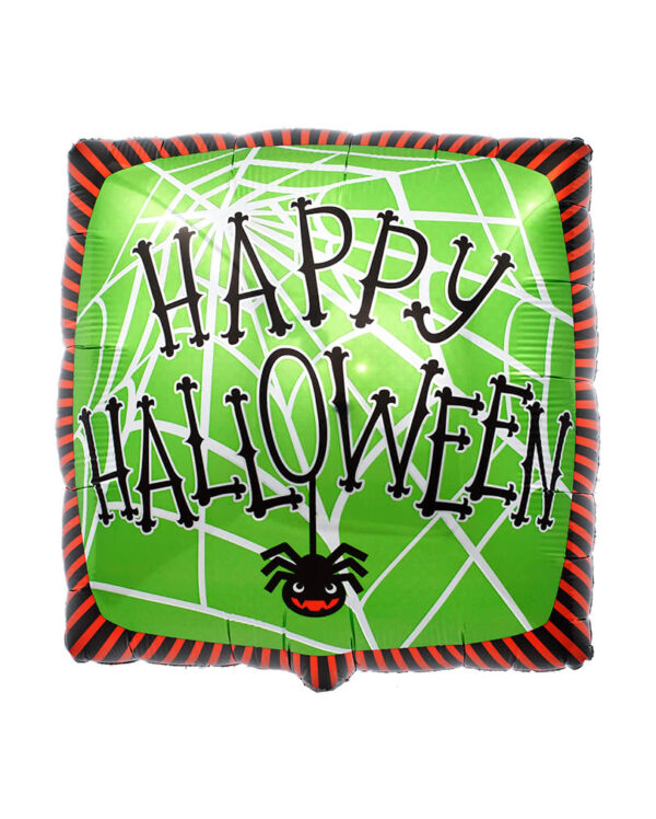 Folienballon Happy Halloween Spinnennetz  Halloween Helium Ballon