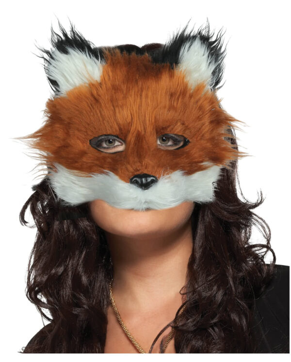 Fuchs Halbmaske aus Plüsch  Tiermasken Kaufen