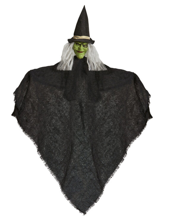 Giftgrüne Hexe Hängefigur 50cm für Halloween