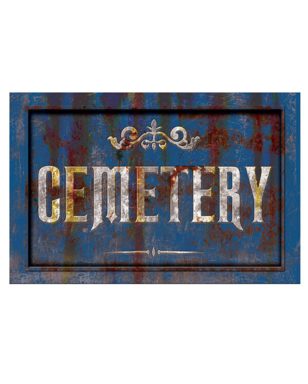 Gothic Cemetery Friedhofsschild 43x11cm Halloween Deko