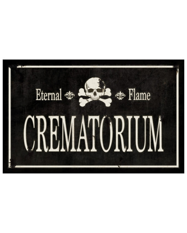 Gothic Crematorium Schild 43x11cm Halloween Deko