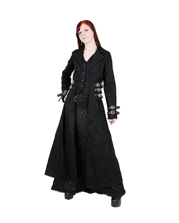 Damen Gehrock mit Schnallen als Gothic-Fashion S