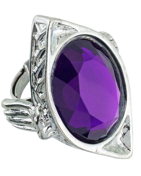 Gothic Ring mit violettem Stein  Schmuck für Gothic Fans