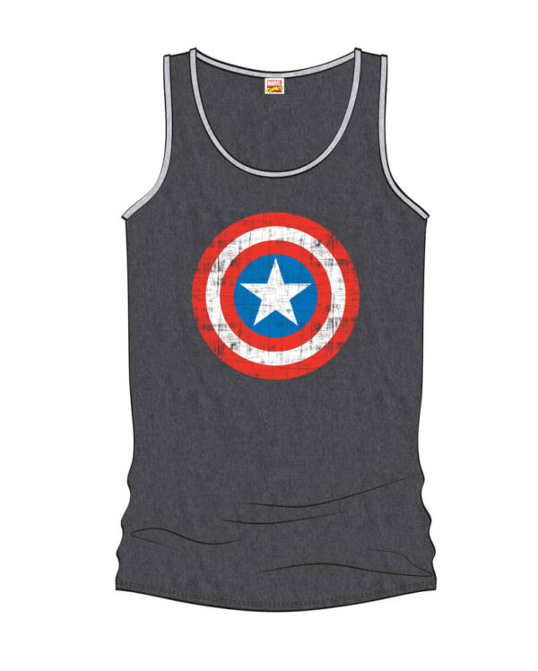 Captain America Herren Tank Top grau   Lizenziertes Marvel Männer Shirt S