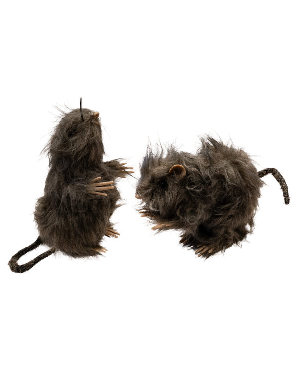 Haarige Mini Ratte 10 cm als Halloween Deko