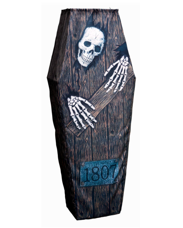 Hänge-Sarg mit Skelett Aufdruck 152cm für Halloween