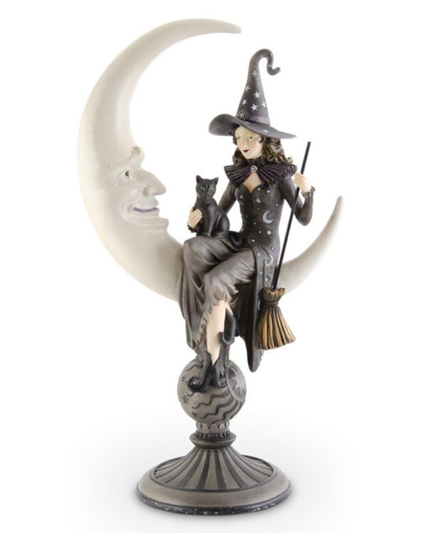 Halbmond Hexe Deko Statue 52cm  Hexen Dekoration